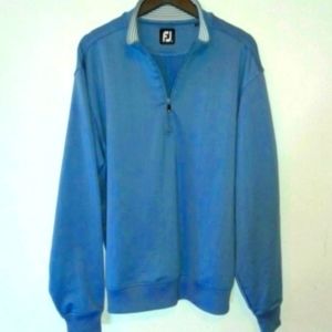 FootJoy FJ Golf 1/4 Zip Pullover Sweater Mens L sweatshirt blue tour performance